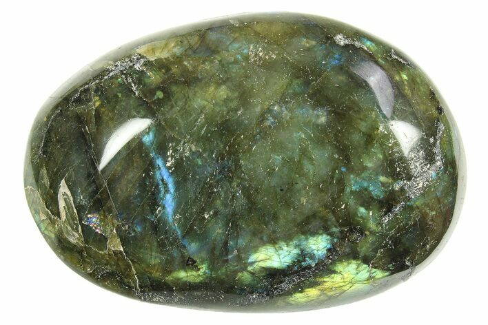 Flashy, Polished Labradorite Palm Stone - Madagascar #290564